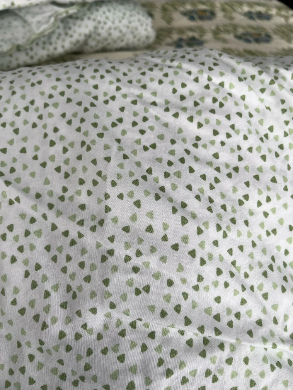 Schweitzer Linen Queen Sheet Set in Ditsy Green Pattern - Classic Home Bedding